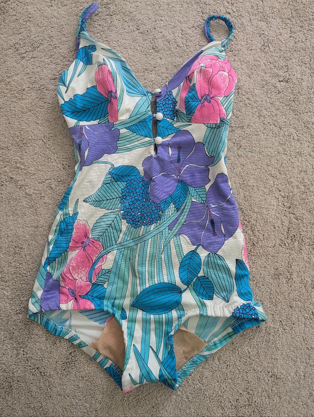 Cole Of California Vintage Floral One-Piece Swimsuit